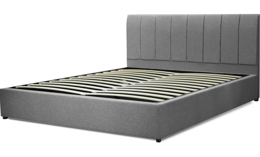 Image 2: Lit coffre Barcelone tissu, matelas ''Empereur'' en option