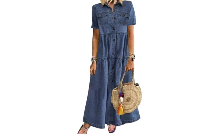 Up To 64% Off Women's Denim Shirt Dress | Groupon