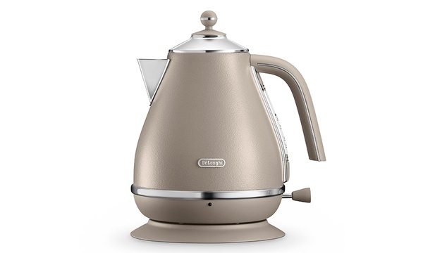 taupe kettle and toaster set