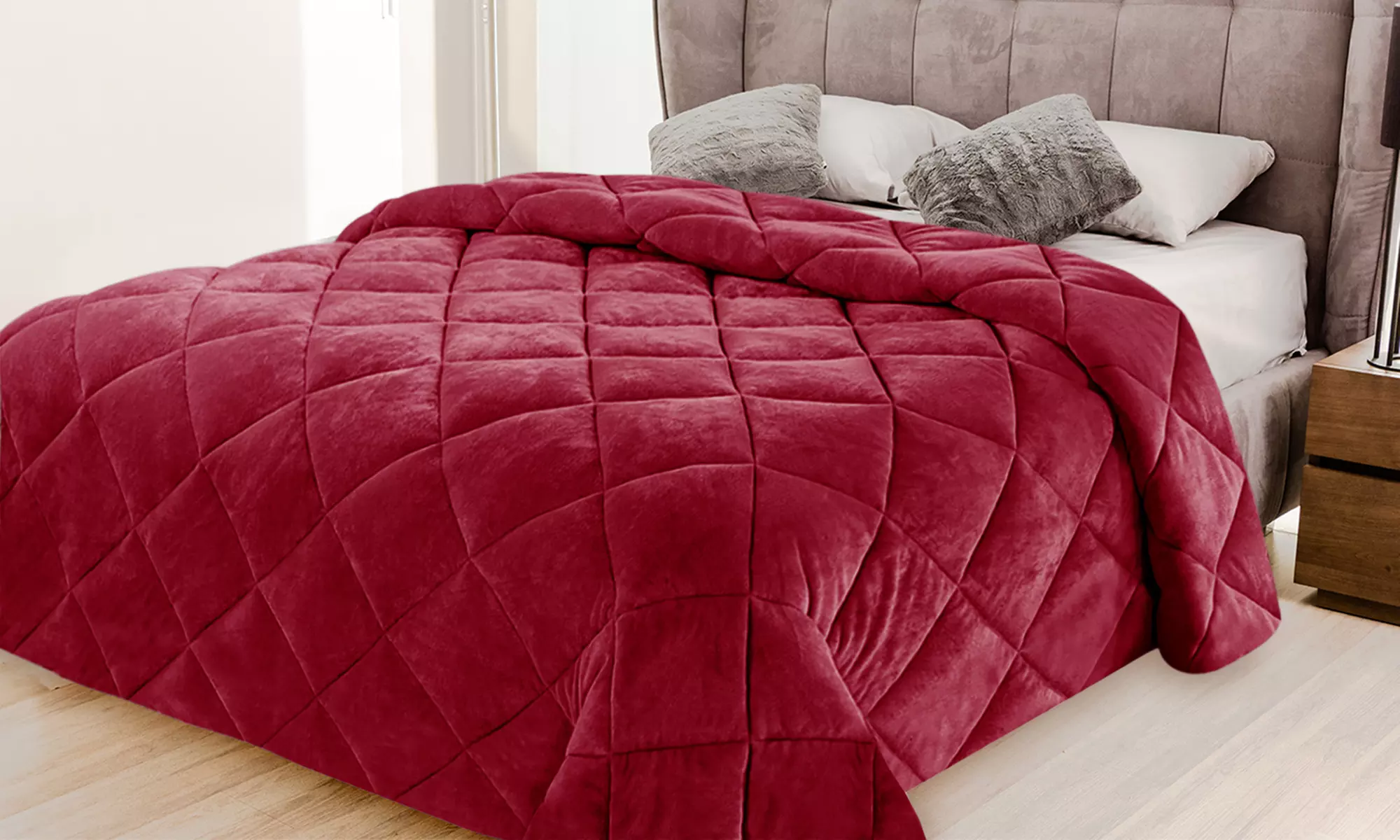 Trapunta matrimoniale in velluto Made in Italy