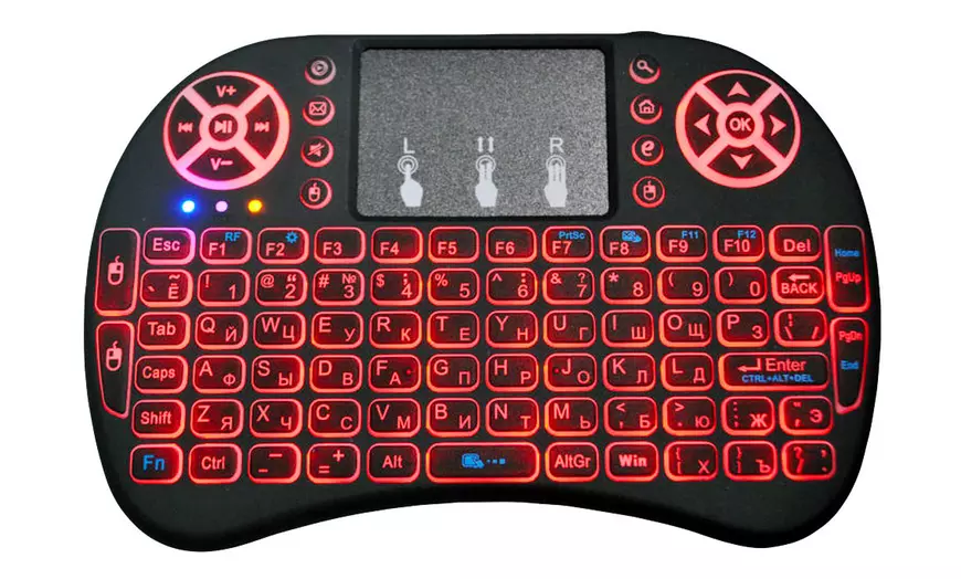 Image 2: Draadloos QWERTY mini-toetsenbord met achtergrondverlichting en pad