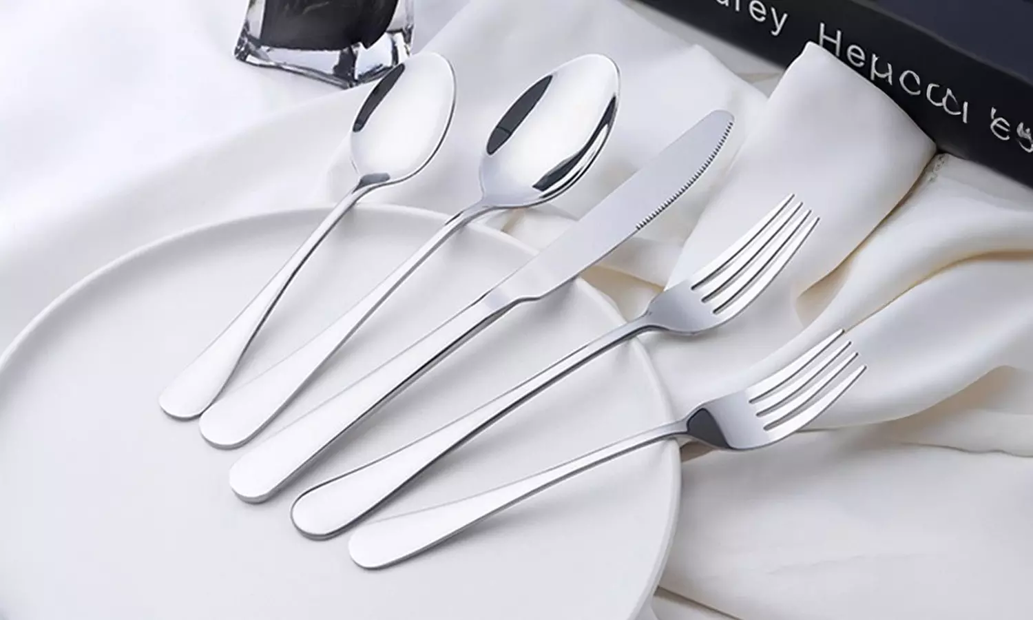 JML 20pcs Portable Stainless Steel Cutlery Knife Spoon Fork Silverware Set