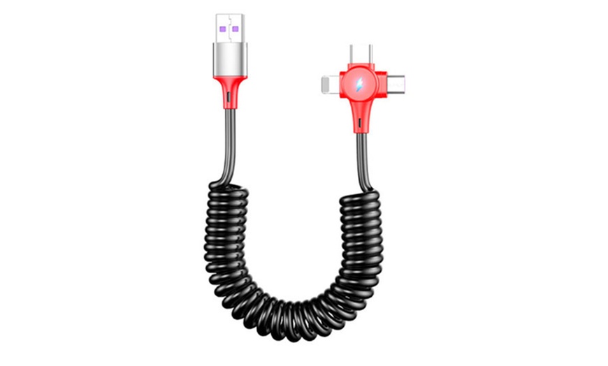 Image 1: 3-in-1 Coiled Charging Cable