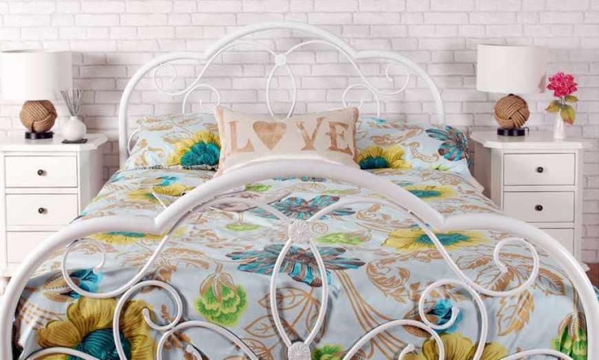 Image 2: Versailles Metal Bed Frame with Optional Mattress