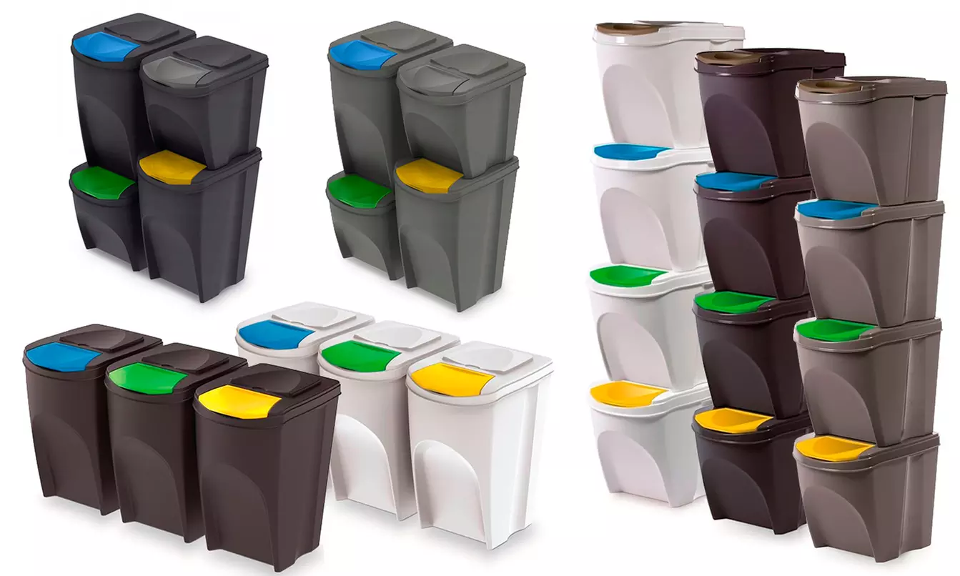 Ensemble de 3 ou 4 bacs de recyclage "Sortibox" de Prosperplast, livraison gratuite - Primary Image