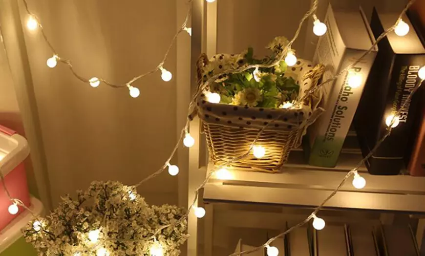 Image 12: LED Frosted Globe String Lights