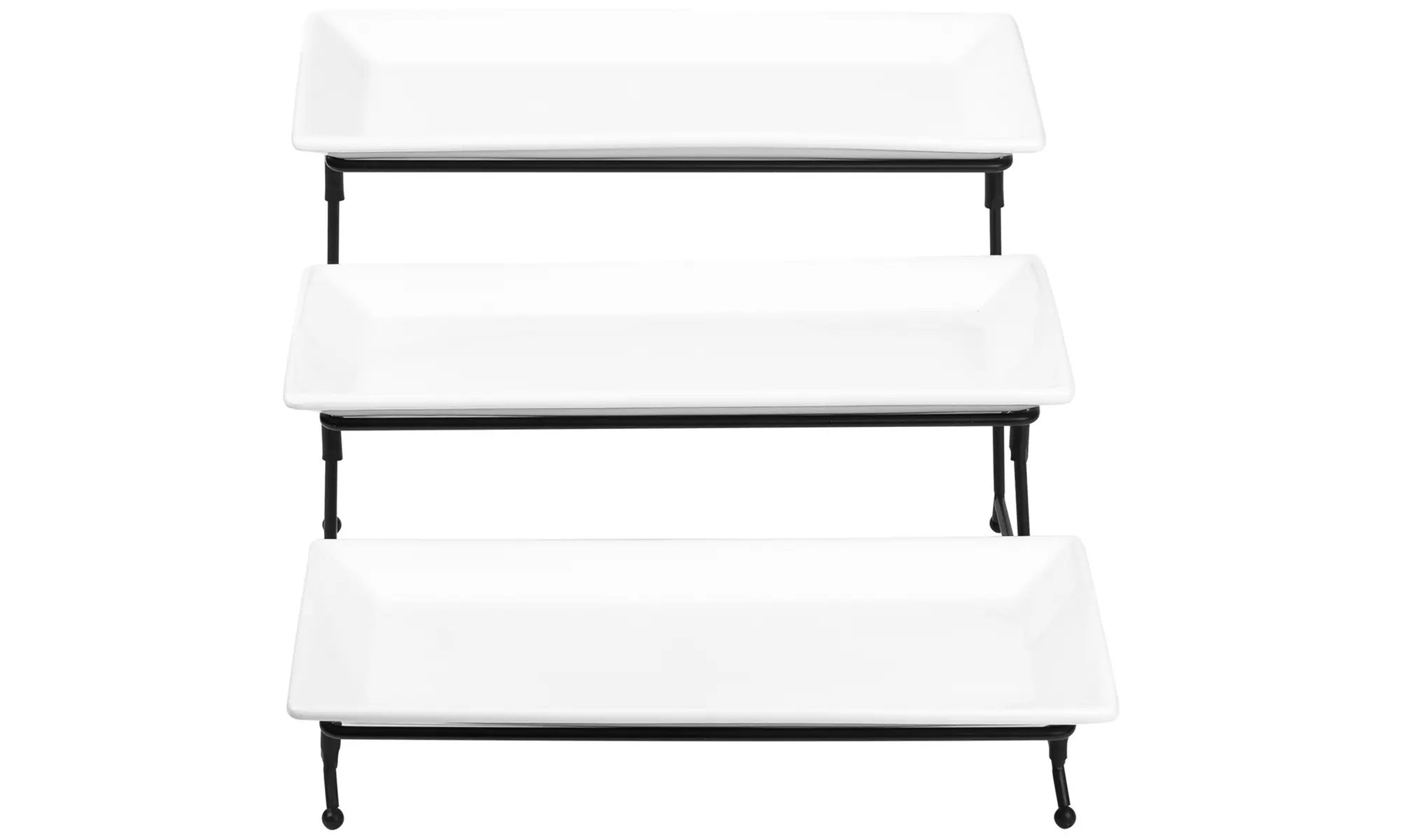 Modern 3-Tier Rectangular Serving Platter - Second Medium