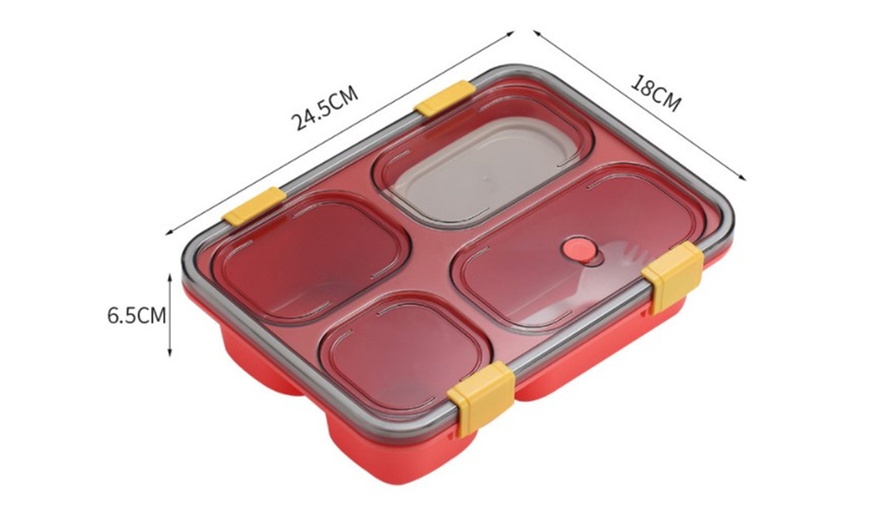 Image 10: Portable Microwaveable Lunch Box with Cutlery