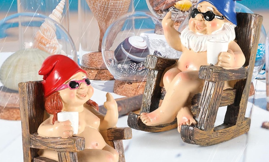 Image 2: Funny Gnomes in Rocking Chair