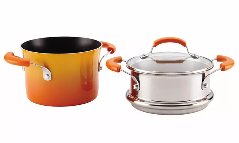 Rachael Ray Aluminum Non-Stick Covered Steamer Set (2-Piece) - Second Medium