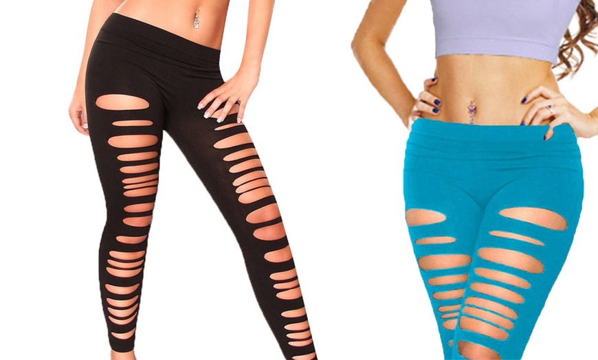 Image 1: Women's Cut-Out Leggings