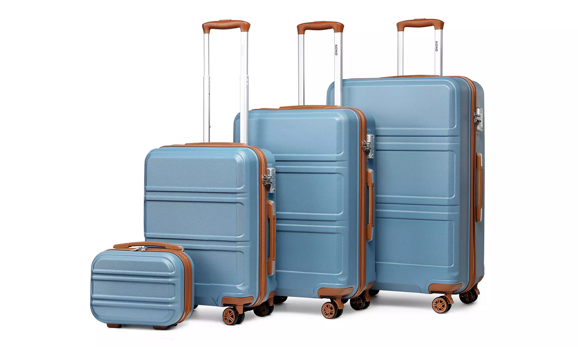 KONO One or Set of Four ABS Hard Shell Suitcases With TSA Lock - Primary Image