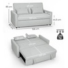 Image 9: HomCom 2-in-1 Sofa Bed Convertible Lounger with Linen-Look Upholstery