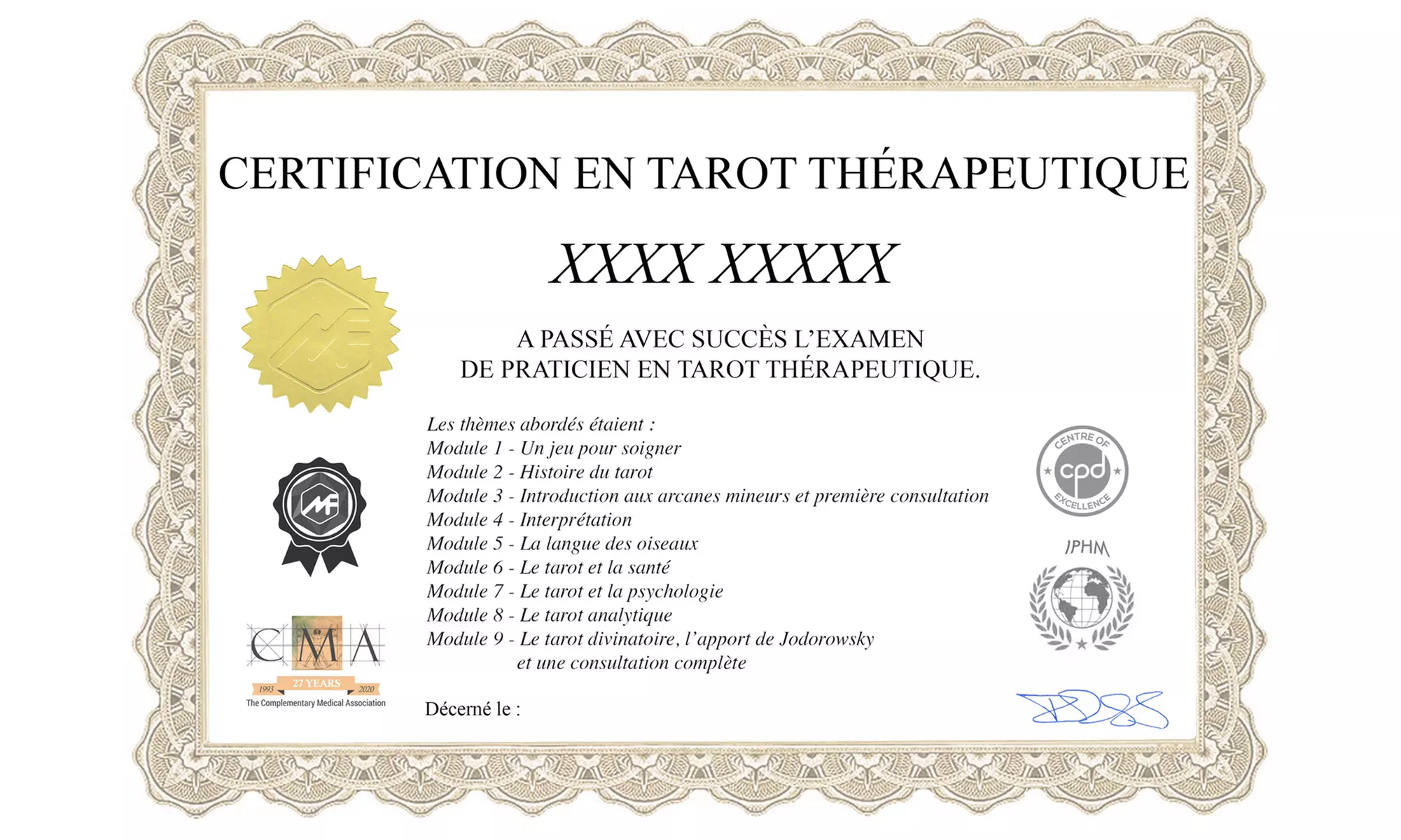 Formation en tarot avec MeFormer