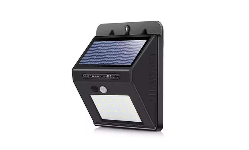 Image 2: Up to Four LED Wall Lights with Solar Panel and 120° Motion Sensor