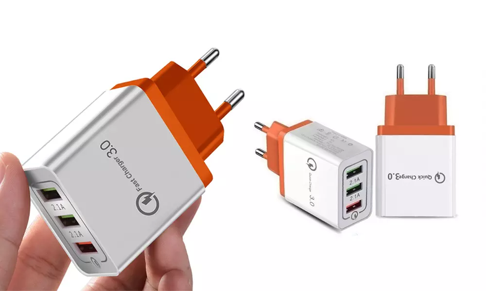 1x oder 2x USB-Schnell-Ladegerät mit 3 USB-Ports