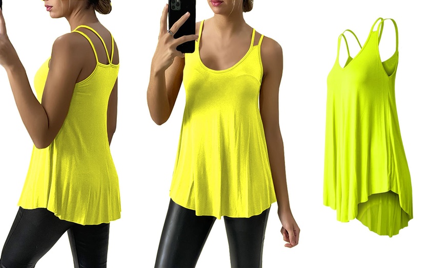 Image 15: Spaghetti Strap Loose Fit Swing Vest Top