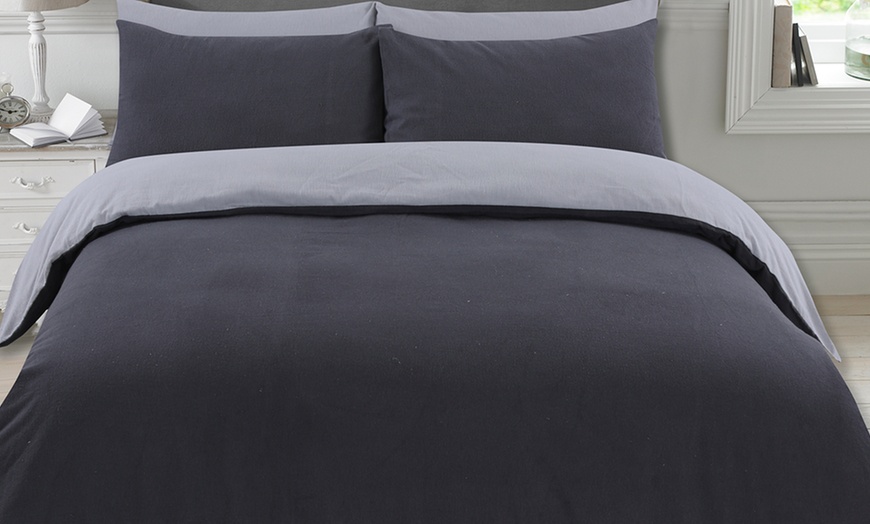 Image 1: Brushed Cotton Bedding Set