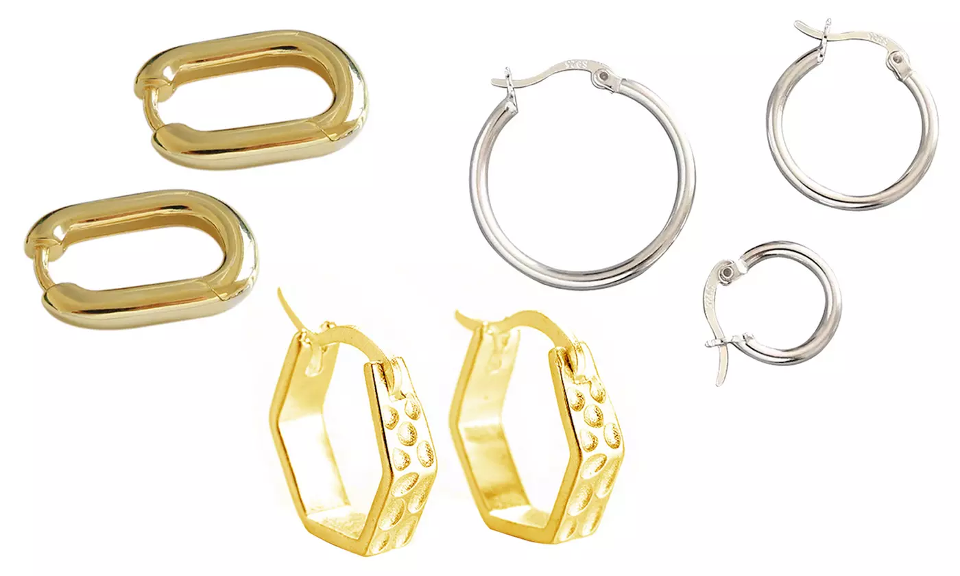 1 ou 2 paires de boucles d'oreilles en argent sterling Van Amstel - Primary Image