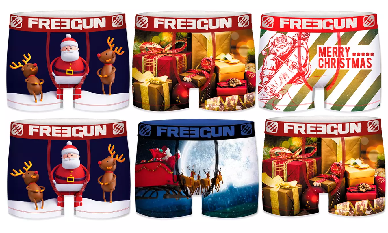 Lot de 3 ou 6 boxers homme de la marque Freegun collection Noël - Image 6