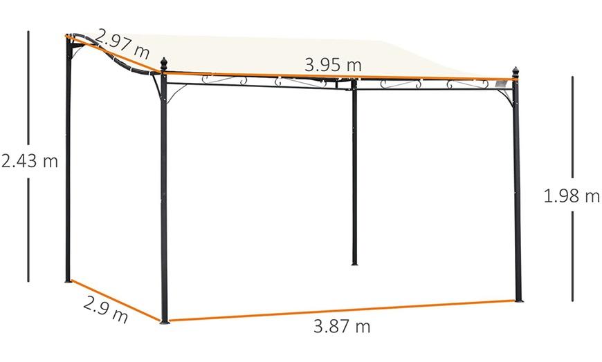 Image 5: Outsunny 4m x 3m Metal Pergola Canopy