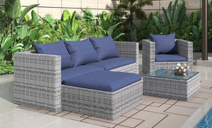 Modular Corner Rattan-Effect Furniture Set