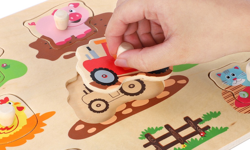 Image 5: Lelin Wooden Farm Puzzle
