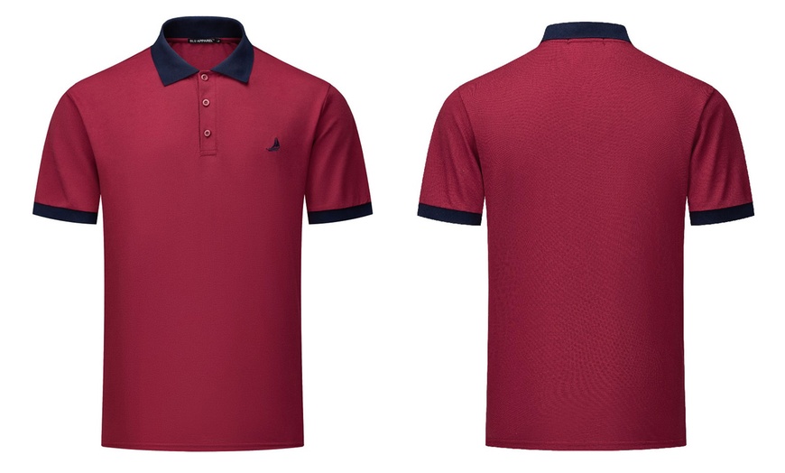 Image 3: Men's Contrast Collar Polo Shirt