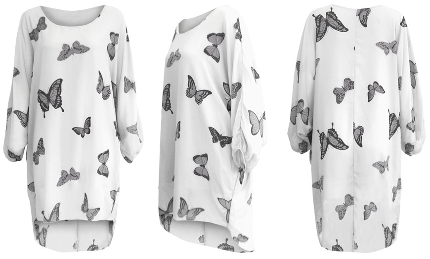 Image 4: Oversized Butterfly Print Top