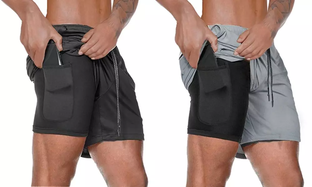 1 ou 2 shorts de sport 2 en 1 avec poche, pour homme - Primary Image
