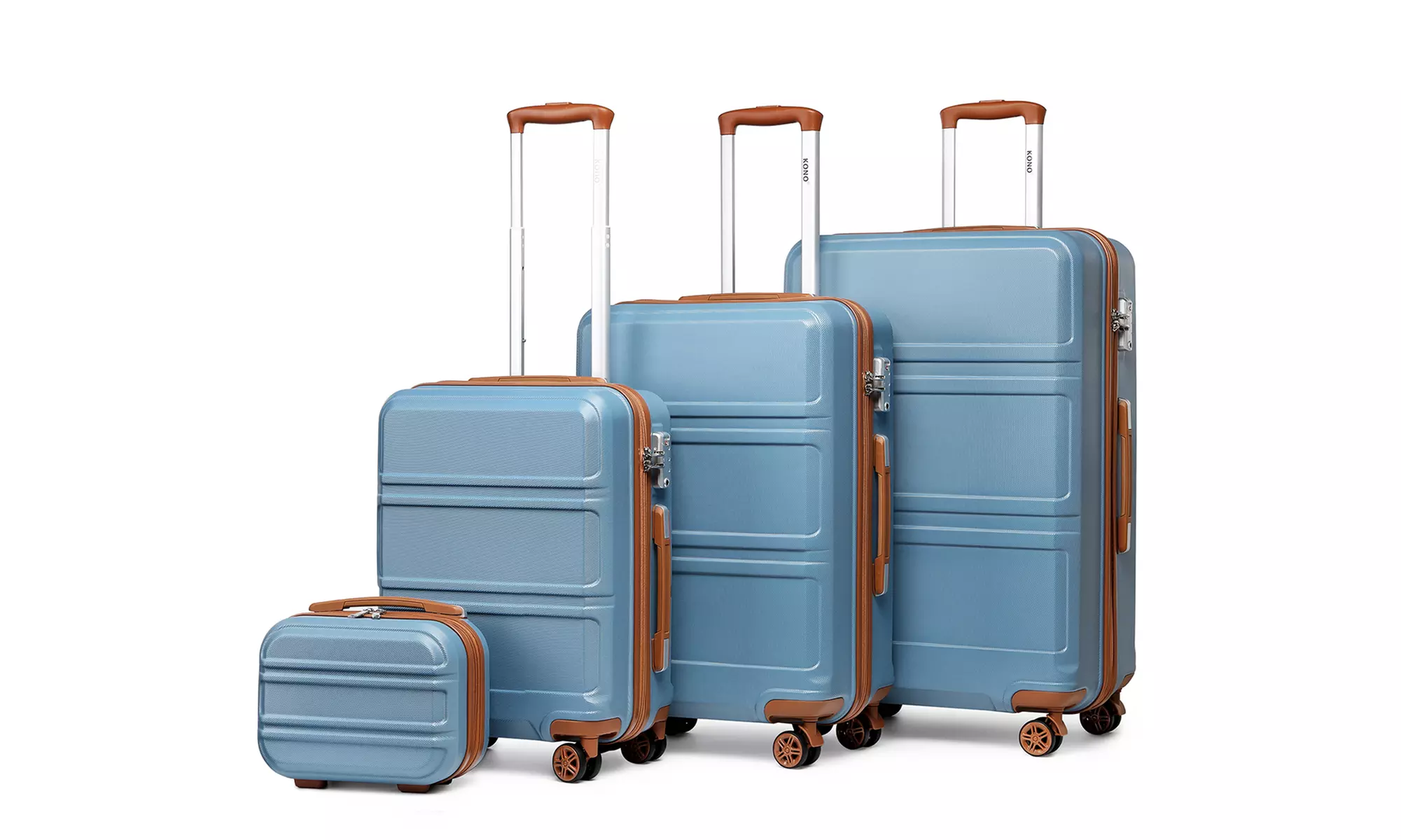 1 ou 4 valises en ABS avec serrure TSA, taille au choix, livraison offerte - Primary Image