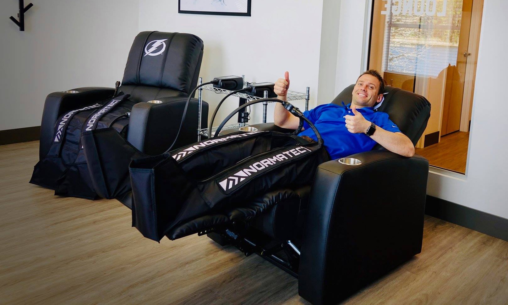 Experience relief with Normatec compression boot sessions