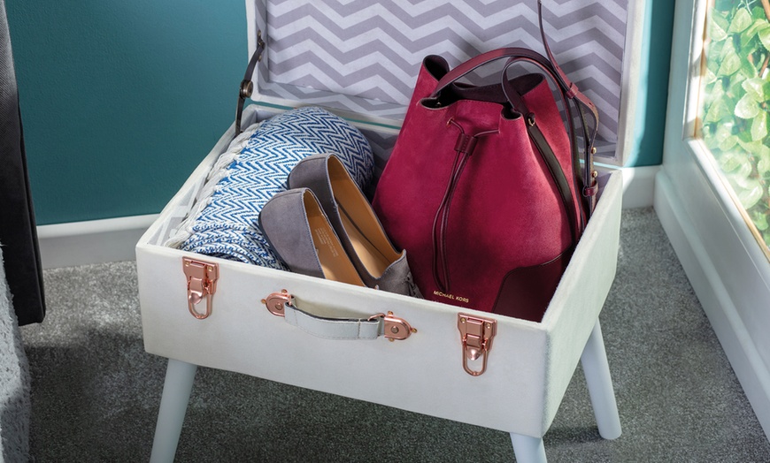 Image 9: Velvet Storage Stool