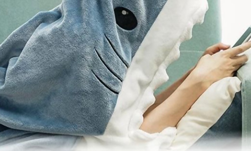 Image 1: Shark Themed Blanket