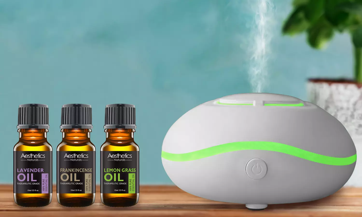 Portable Mini Essential Oil Diffuser with Optional 2 Assorted Oils  - Primary Image