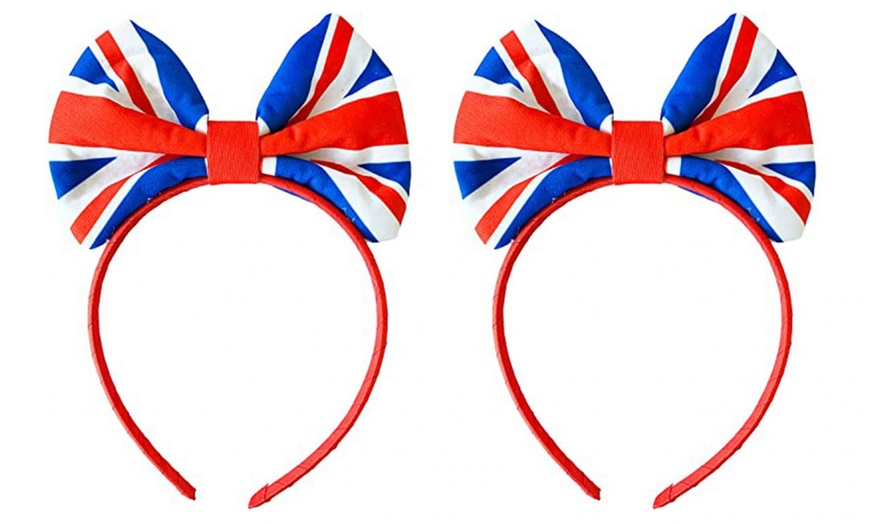 Image 4: Up to Four British Flag Bow Headband