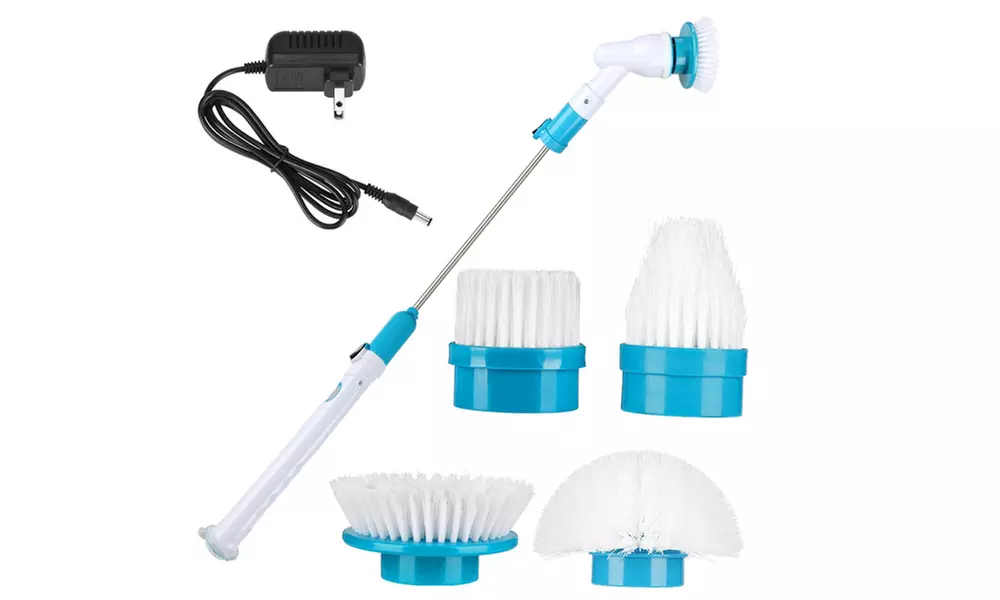 Electric Wireless Power Cleaning Spin Brush with 3 Attachments and Extension Rod - Second Medium