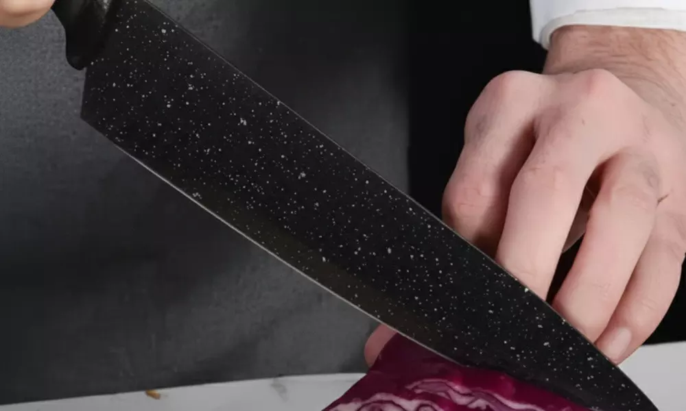 Juego de 6 cuchillos de acero inoxidable con efecto mármol