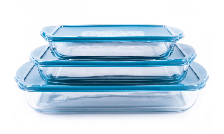 Image 1: Rectangle Glass Dish Set