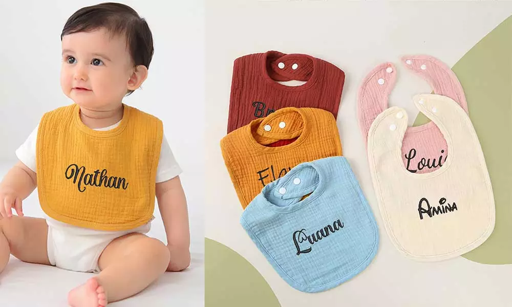 Soft & Absorbent Baby Bibs Personalized with Your Baby's Name