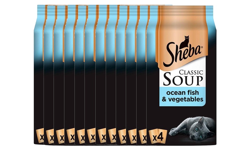 Image 8: 48 or 96 Sheba Classic Soup Wet Cat Food Pouches 40g