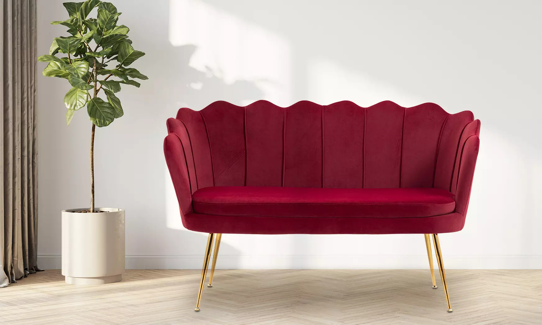 Divano a due posti a forma di conchiglia