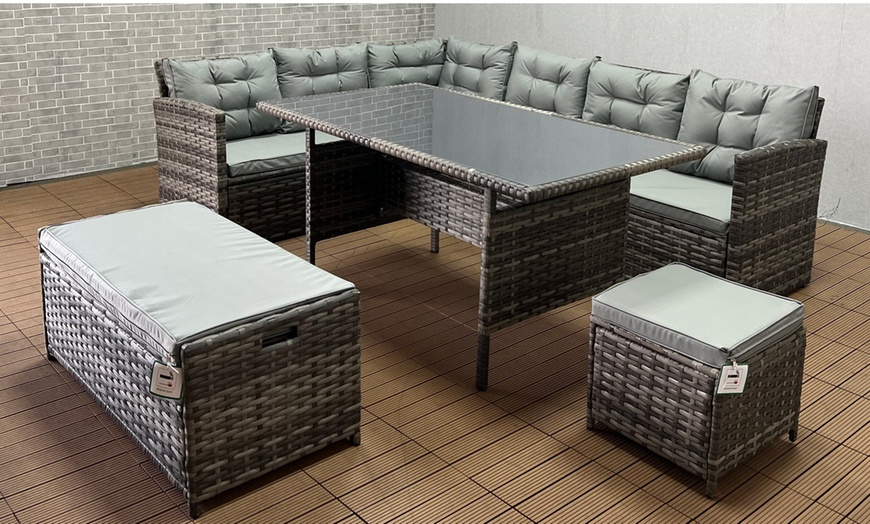 Image 3: Rattan-Effect Outdoor Set with Cover