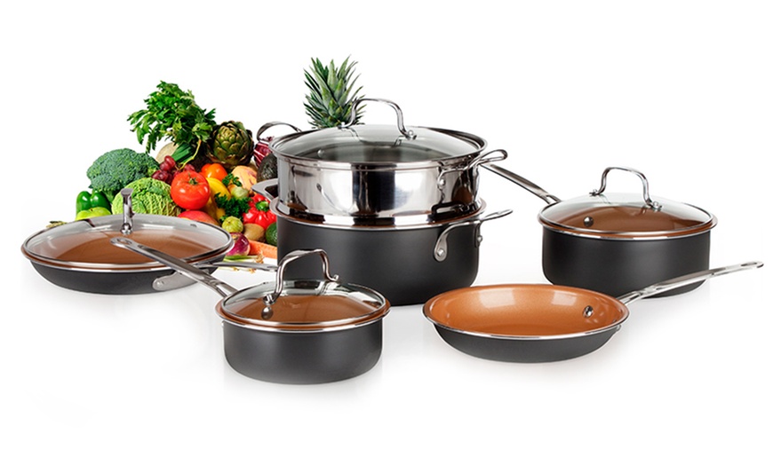 Image 1: Ten-Piece Aluminium Cookware Set