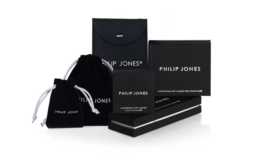 Boucles d'oreilles de la marque Philip Jones en argent 925 et zircons - Second Medium