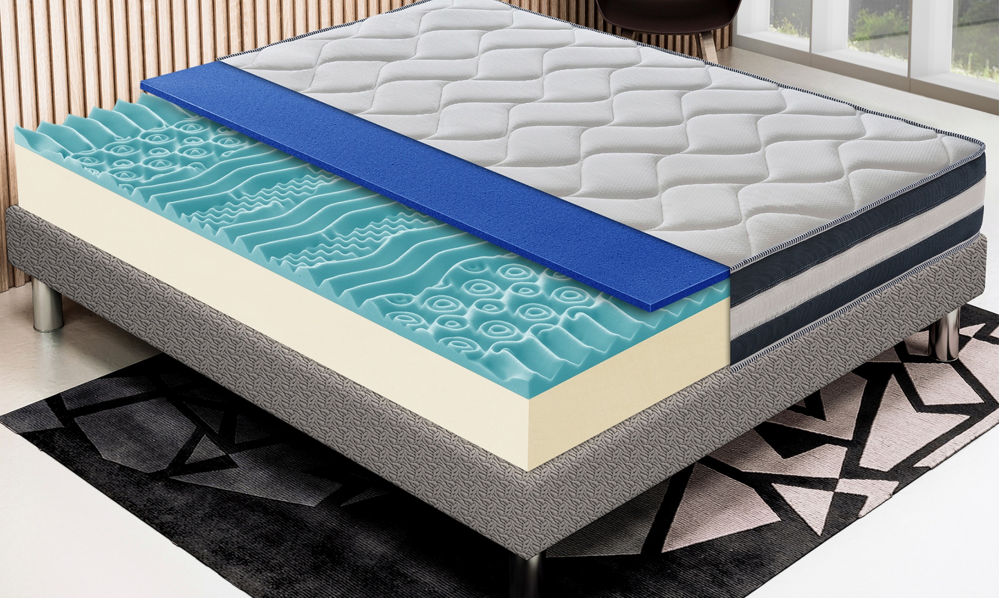 Materasso Fantasma Memory Gel e 13 zone altezza 27 cm