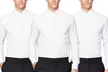 3-Pack Verno Men's Cotton Classic or Slim-Fit White Dress Shirts - Second Medium