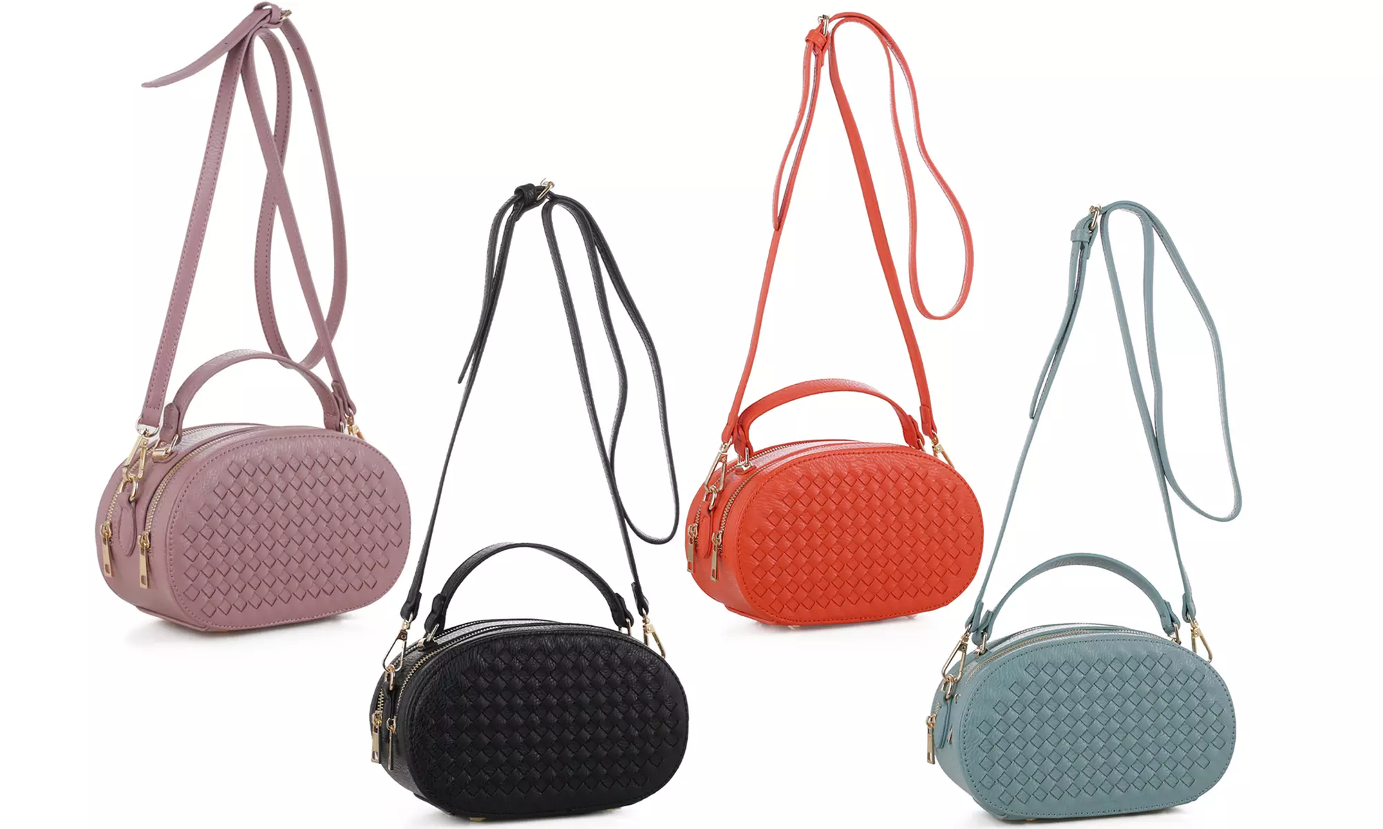Lola Weave Oval Mini Satchel Bag - Primary Image