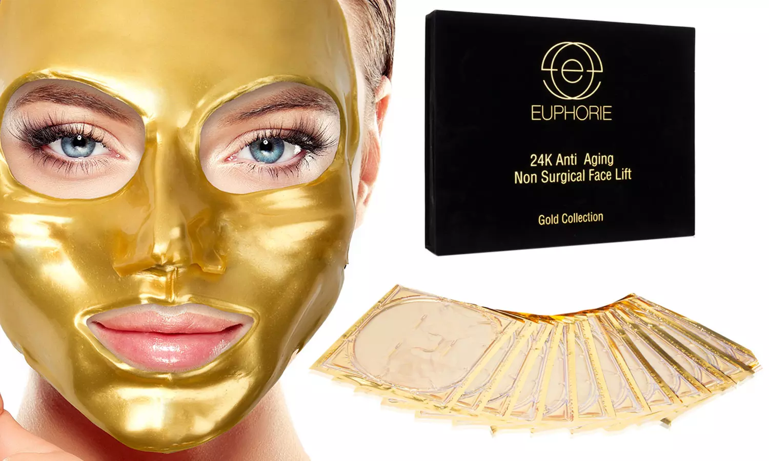 24K Anti-Aging Non-Surgical Face Lift Mask with Velvet Gift Box (12-Piece) - Primary Image