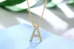 18K Gold Plated cz Initial Necklace - Second Medium